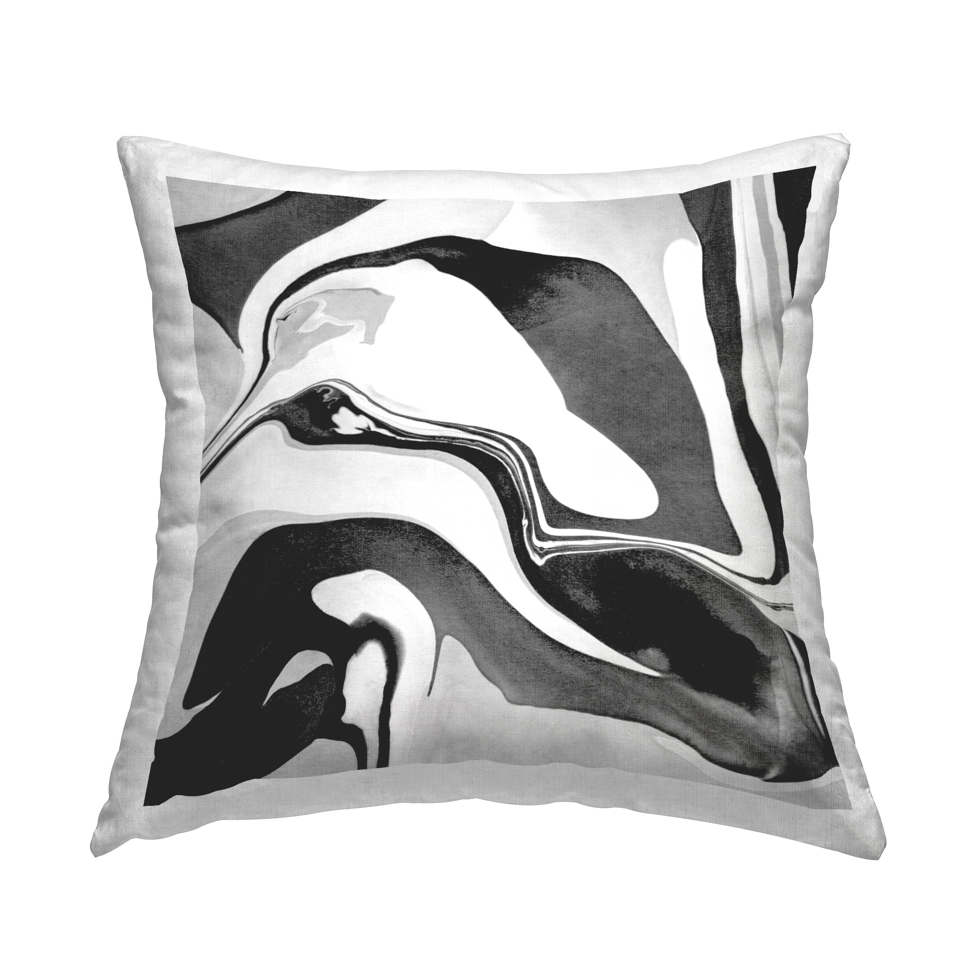 Stupell Industries Abstract Black & White Swirl Shape Pattern Design by Daphne Polselli Throw Pillow