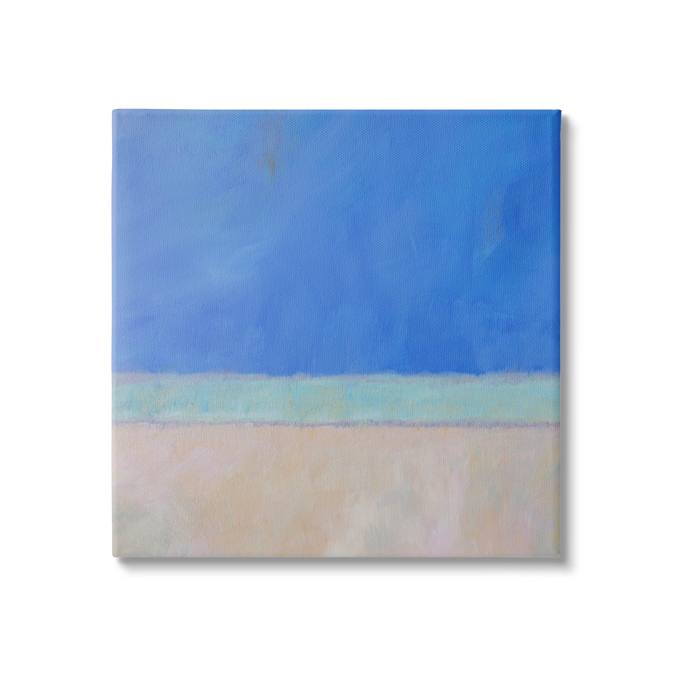 Stupell Industries Abstract Blocked Landscape Blue Stripe Painting Gallery Wrapped Canvas Print Wall Art, Design by Carol Young