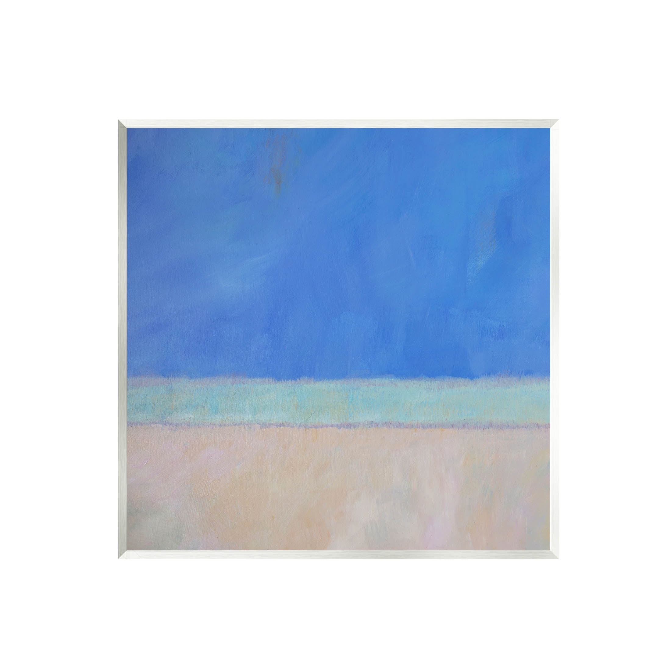 Stupell Industries Abstract Blocked Landscape Blue Stripe Painting Unframed Art Print Wall Art, Design by Carol Young