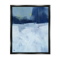 Stupell Industries Abstract Blocked Layered Shapes Painting Jet Black Floating Framed Canvas Print Wall Art, Design by Paul Bailey
