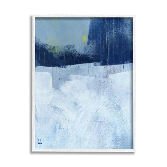 Stupell Industries Abstract Blocked Layered Shapes Painting White Framed Art Print Wall Art, Design by Paul Bailey