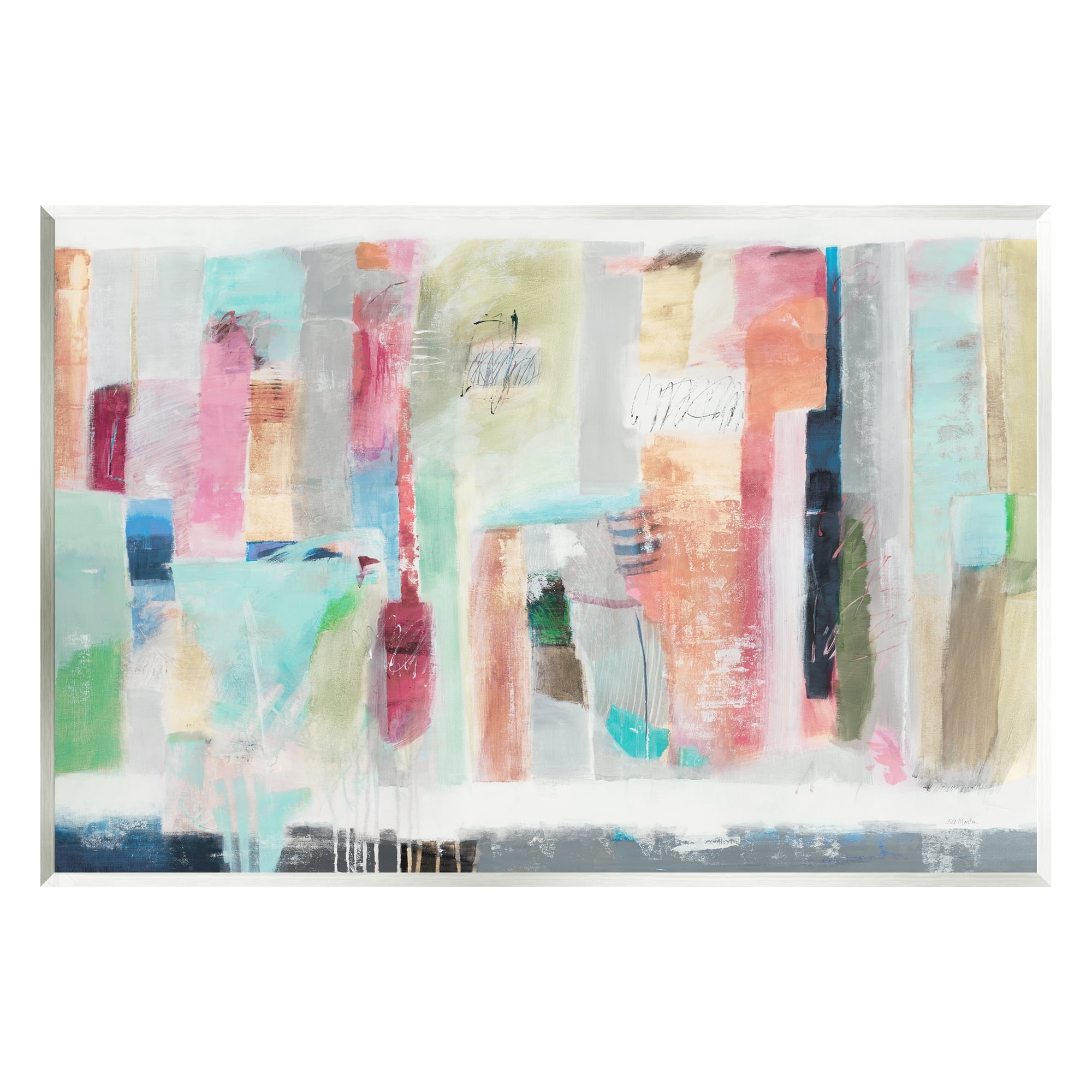 Stupell Industries Abstract Blocked Line Shapes Modern Scribble Detail Painting Unframed Art Print Wall Art, Design by Jill Martin