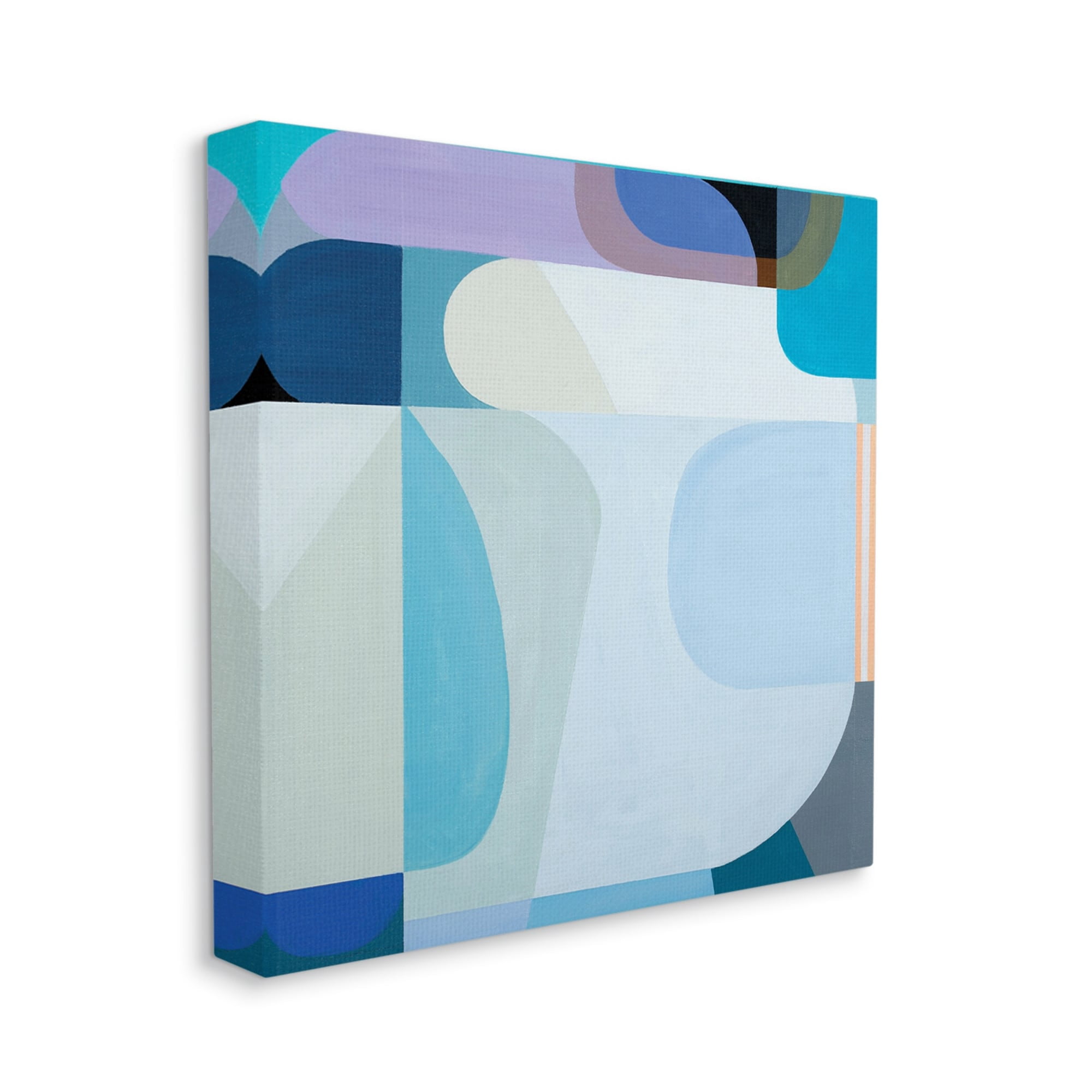 Stupell Industries Abstract Blocked Shapes Soft Blue Beige Purple,30 x 30,Designed by Marion Griese