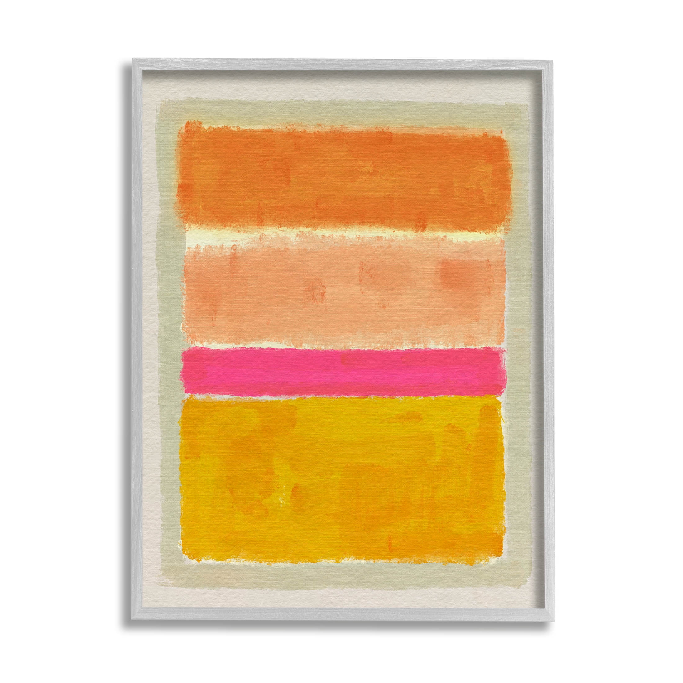 Stupell Industries Abstract Blocked Square Forms Painting Gray Framed Art Print Wall Art, Design by Victoria Barnes