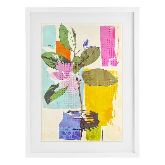 Stupell Industries Abstract Bloom Drift White Framed Print Under Glass design by Andrea Haase, 23 x 17