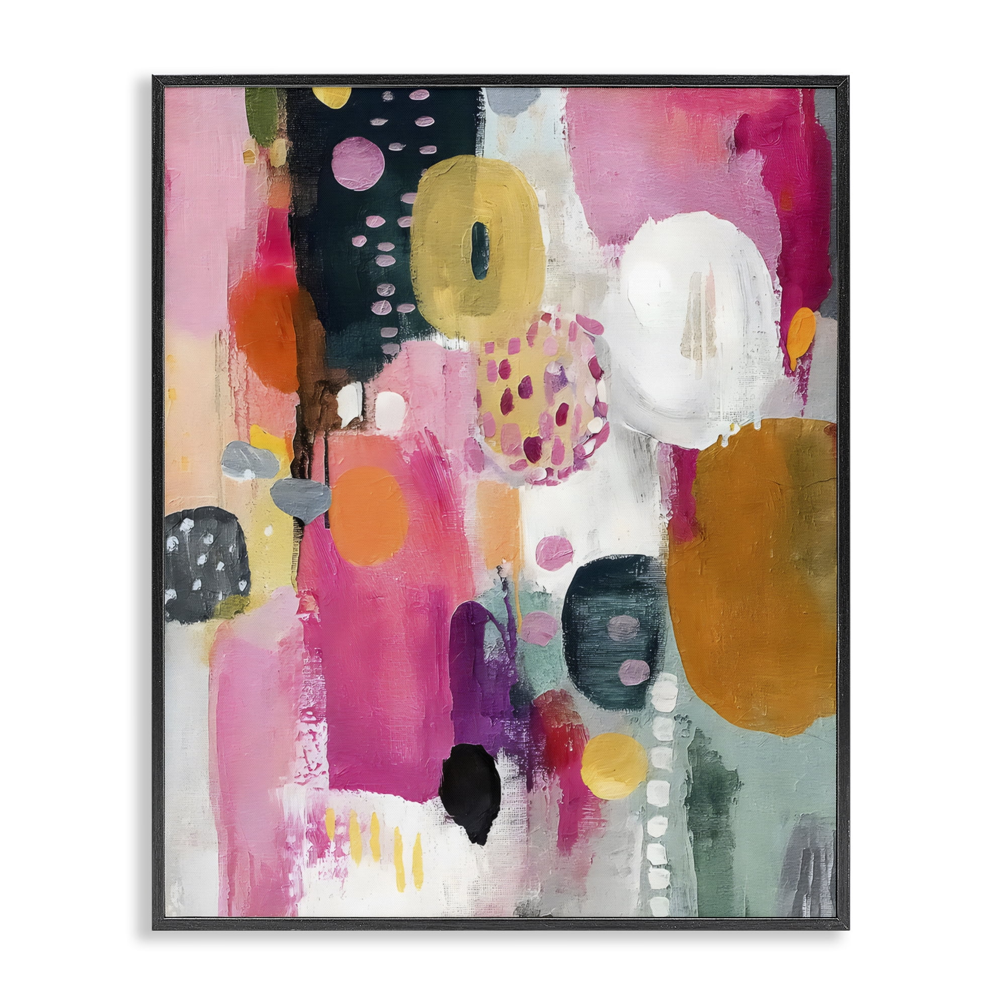 Stupell Industries Abstract Blooms Cascade Black Framed Giclee Art, design by Riley B
