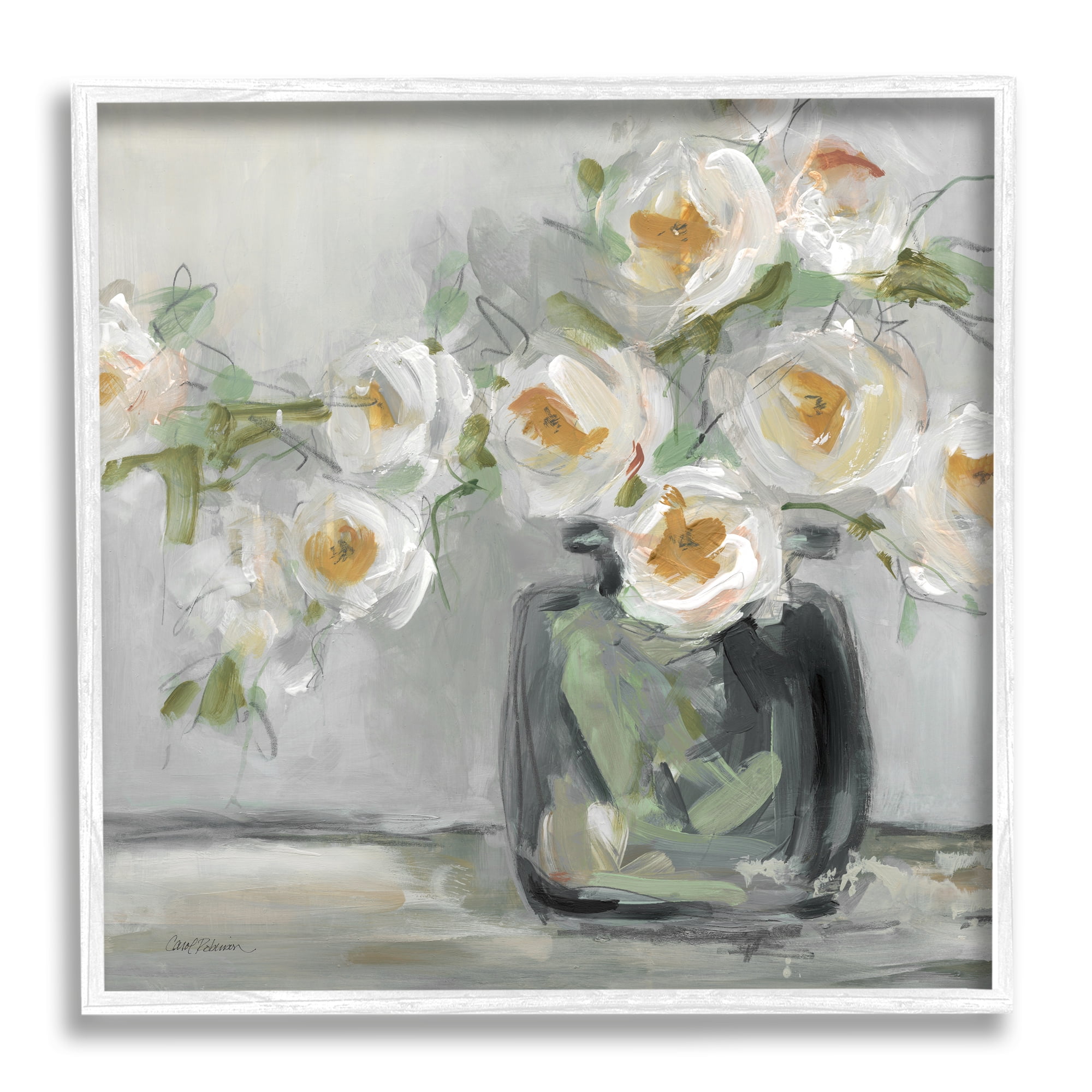 Stupell Industries Abstract Blooms Ikebana Bouquet Botanical & Floral Painting White Framed Art Print Wall Art