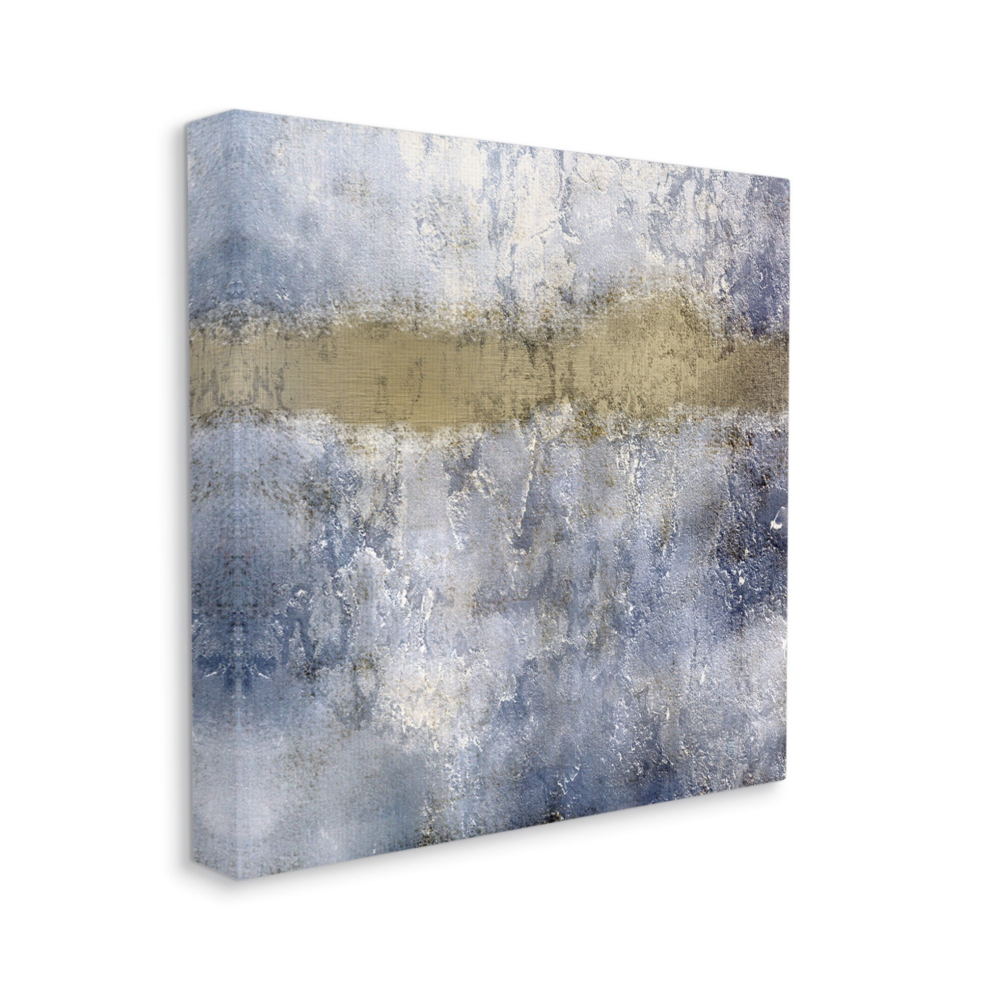 36" Blue and Beige Abstract Canvas Wall Art