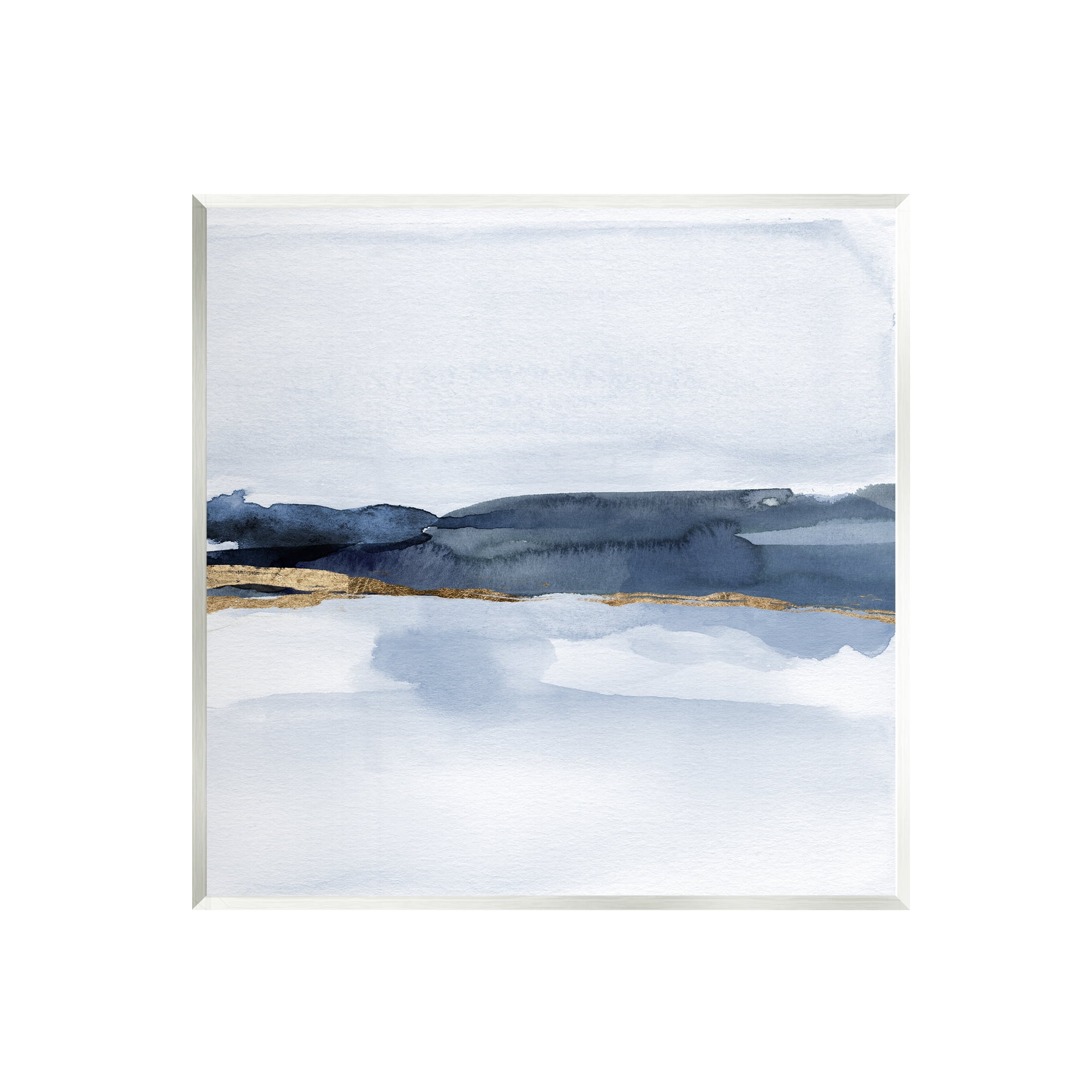 Stupell Industries Abstract Blue Distant Landscape Smooth Glam Detail Painting Unframed Art Print Wall Art, Design by Jacob Green