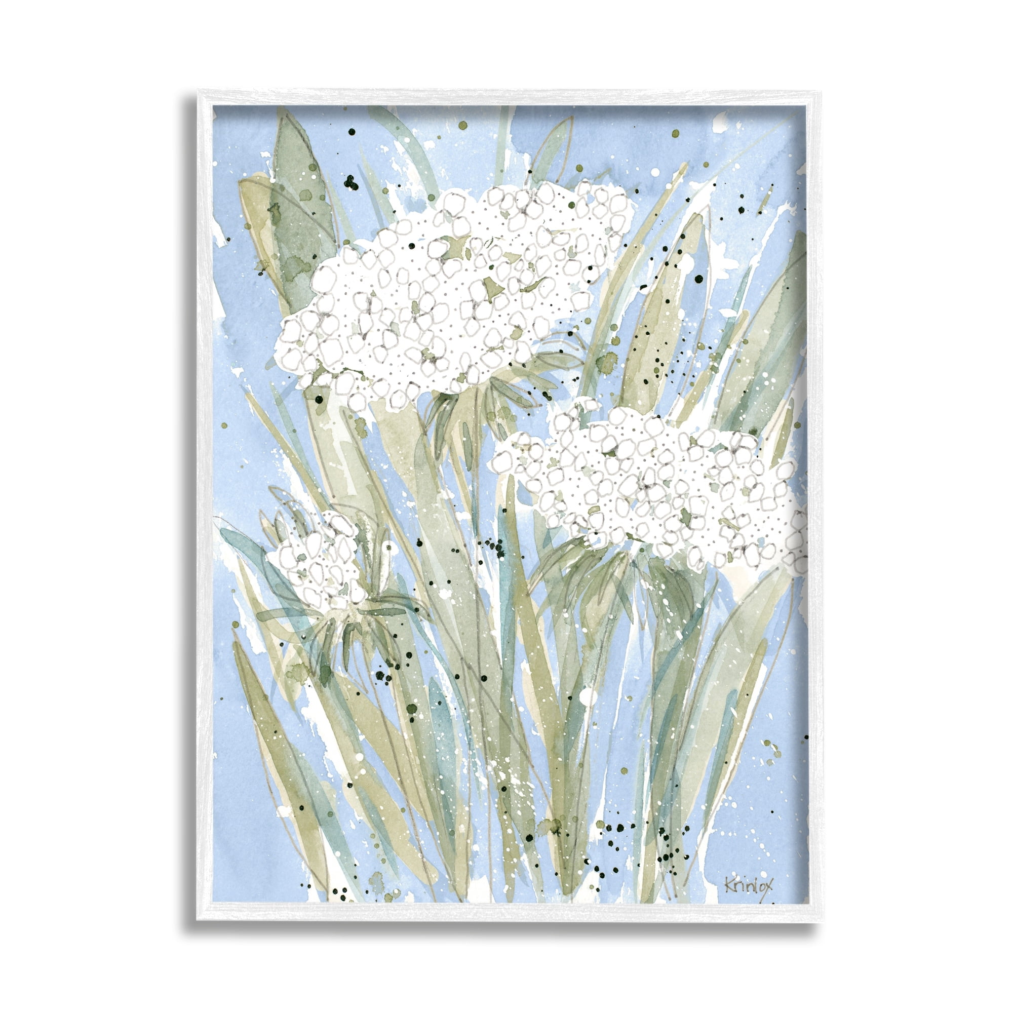 Stupell Industries Abstract Blue English Garden Florals Carrot Flowers, 16 x 20, Design by Krinlox