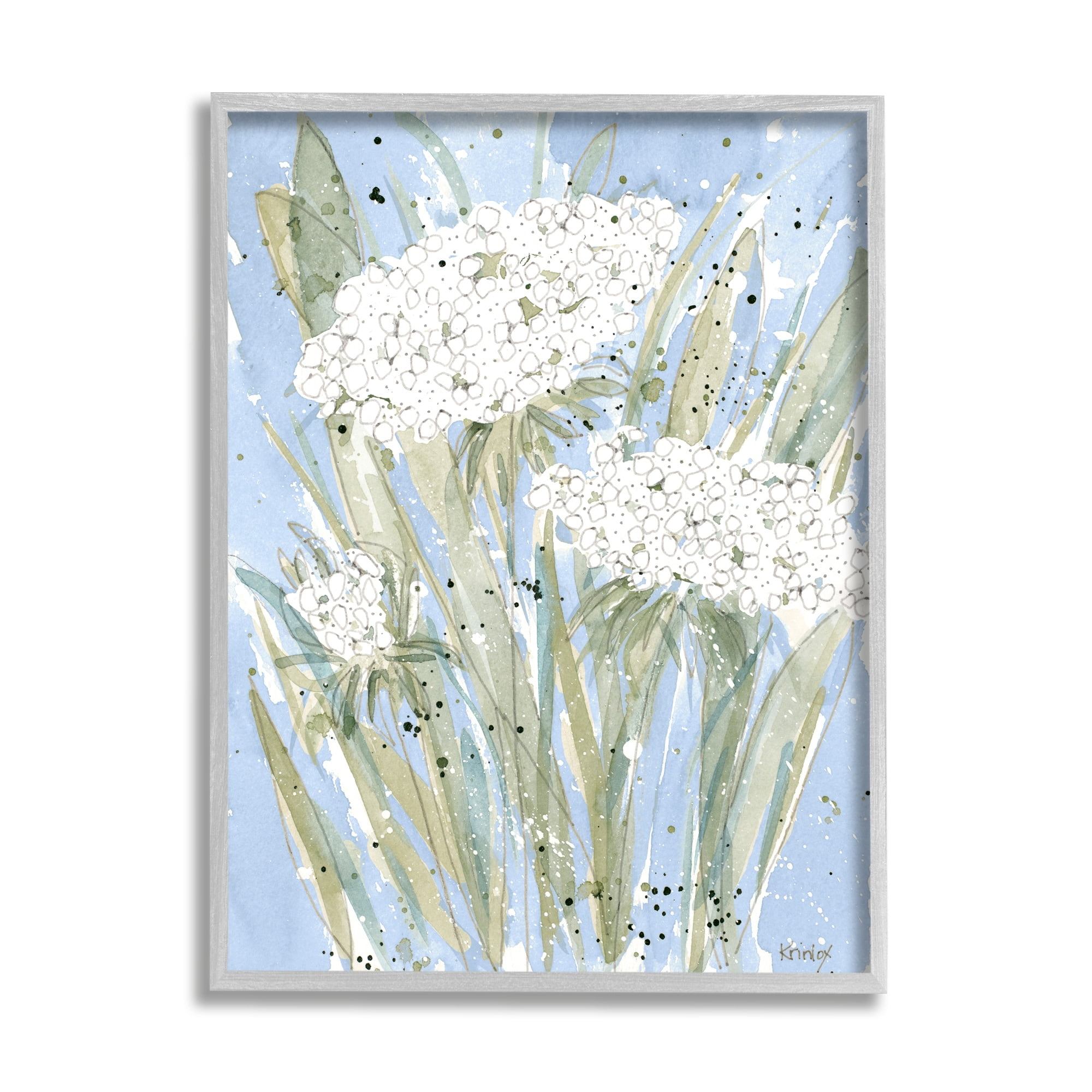 Stupell Industries Abstract Blue English Garden Florals Carrot Flowers, 16 x 20, Design by Krinlox