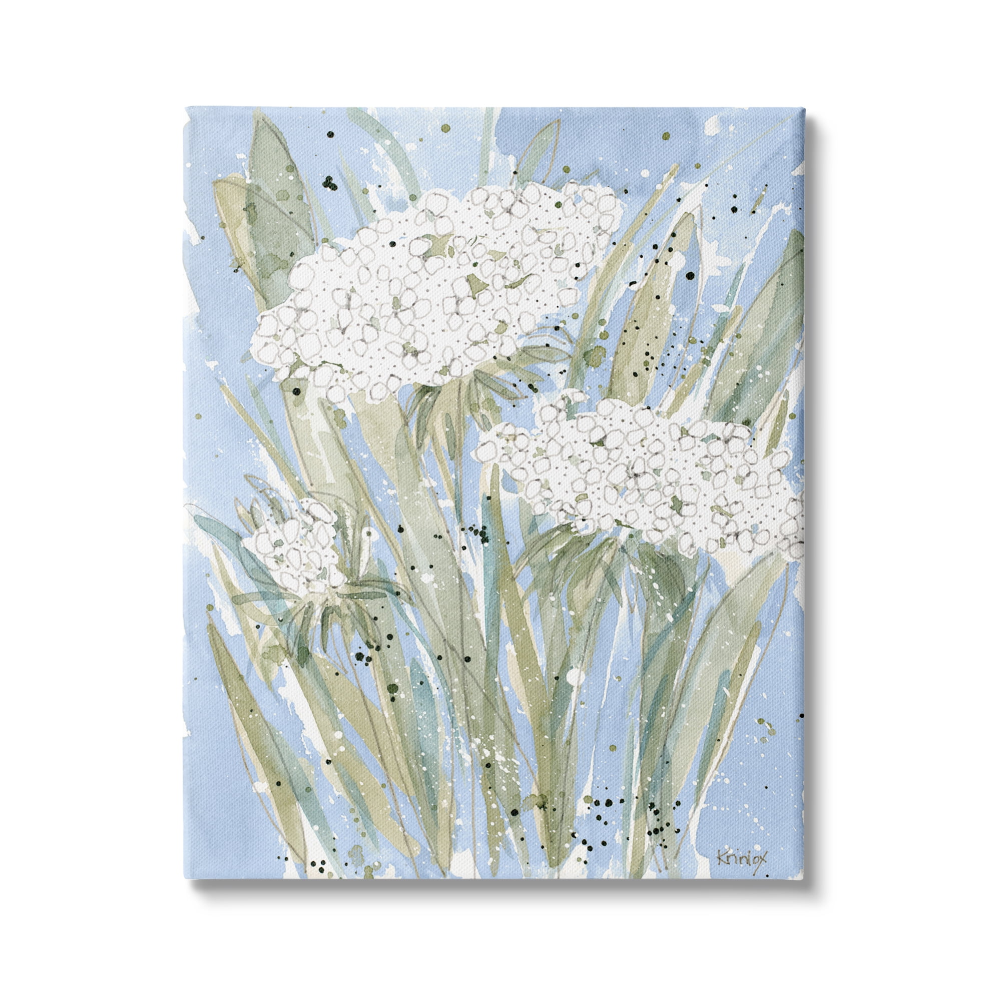 Stupell Industries Abstract Blue English Garden Florals Carrot Flowers, 36 x 48, Design by Krinlox