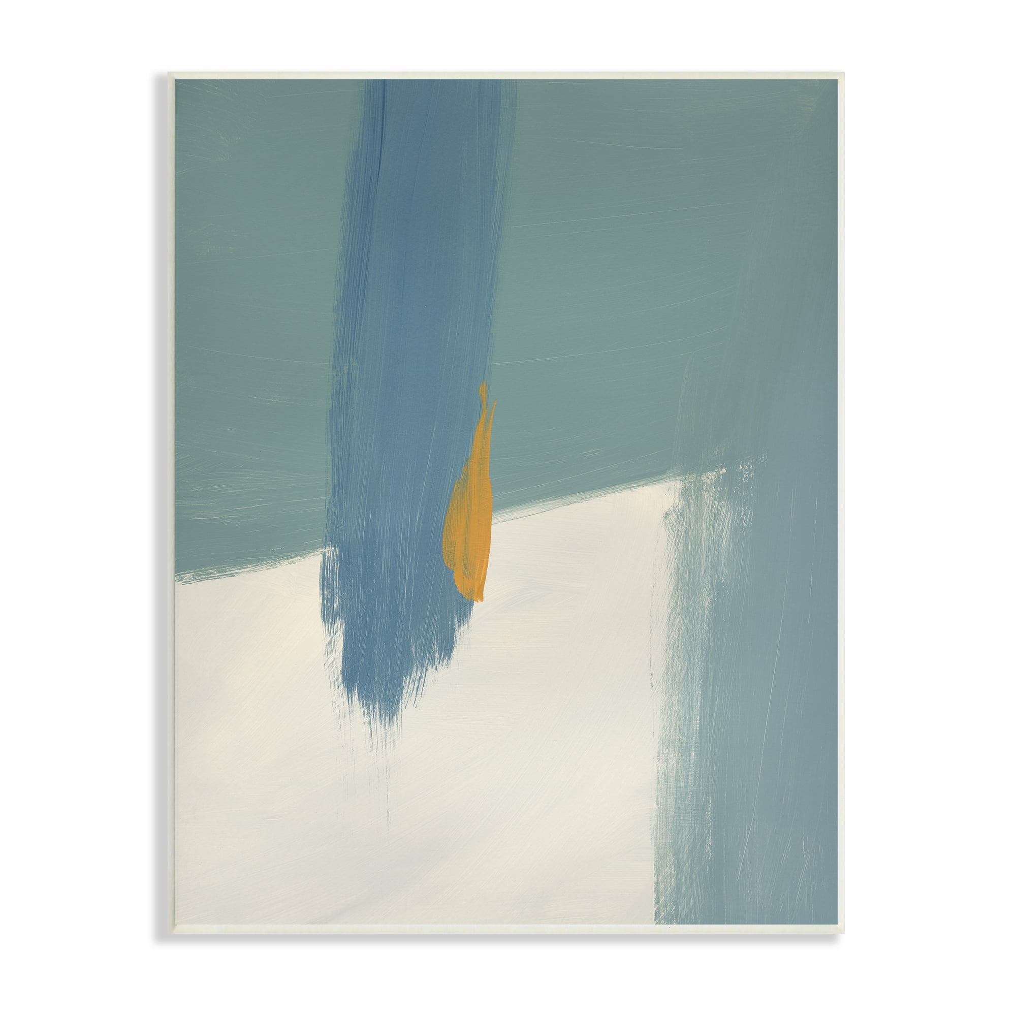 Stupell Industries Abstract Blue Green Brush Strokes On Off-White, 10 x 15, Designed by Bronwyn Baker