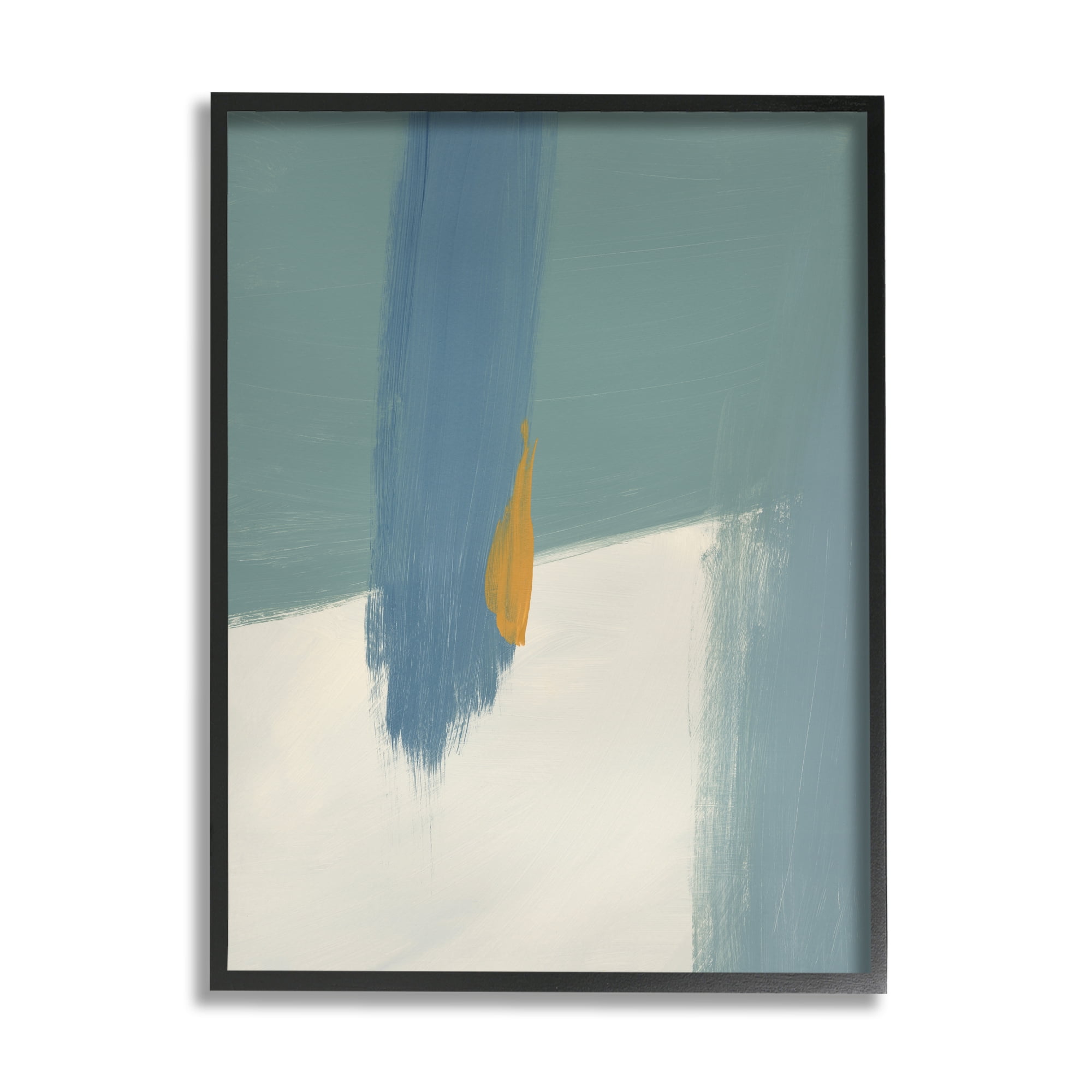 Stupell Industries Abstract Blue Green Brush Strokes On Off-White, 11 x 14, Designed by Bronwyn Baker