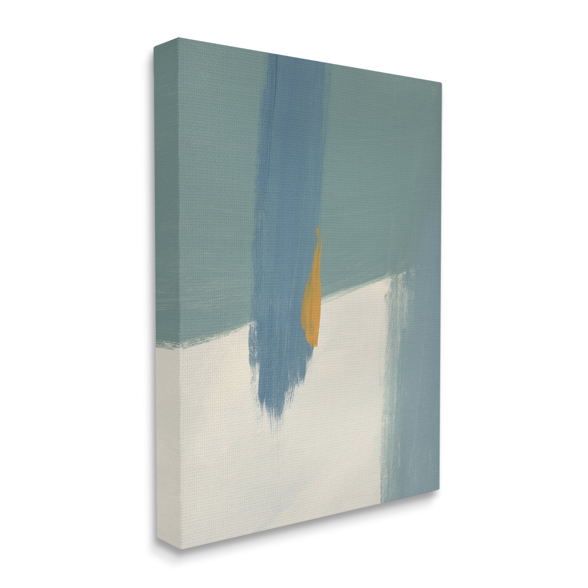 Stupell Industries Abstract Blue Green Brush Strokes On Off-White, 30 x 40, Designed by Bronwyn Baker