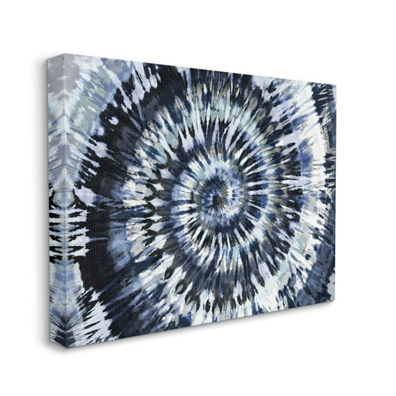Stupell Industries Abstract Blue Grey Tie Dye Spiral Pattern Detail Canvas Wall Art Design by Molly Kearns, 16" x 20"