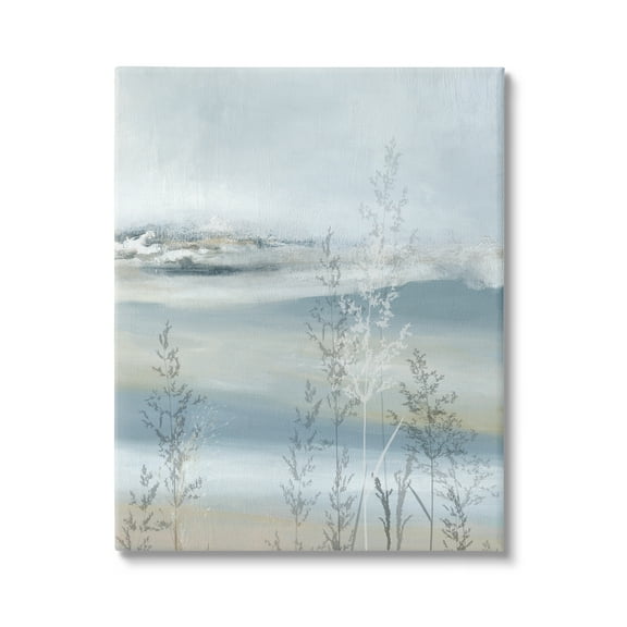 Stupell Industries Abstract Blue Landscape Abstract Painting Gallery Wrapped Canvas Art Print Wall Art, 16 x 20