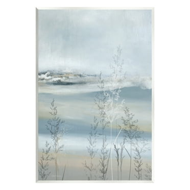 Stupell Industries Abstract Blue Landscape Abstract Painting Unframed Art Print Wall Art, 10 x 15