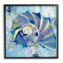 Stupell Industries Abstract Blue Nautilus Animals & Insects Painting Black Framed Art Print Wall Art, 12 x 12