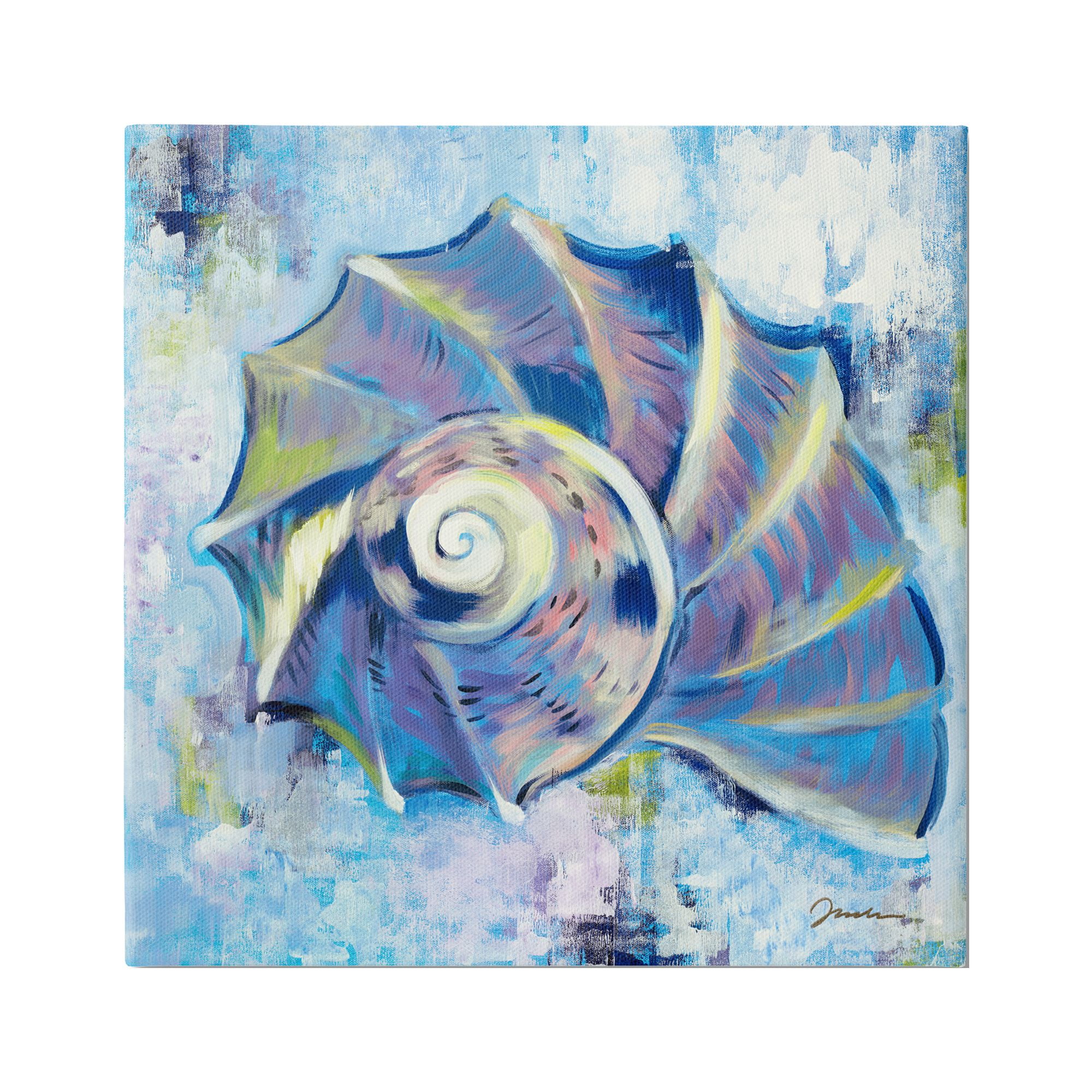 Stupell Industries Abstract Blue Nautilus Animals & Insects Painting Gallery Wrapped Canvas Print Wall Art, 30 x 30