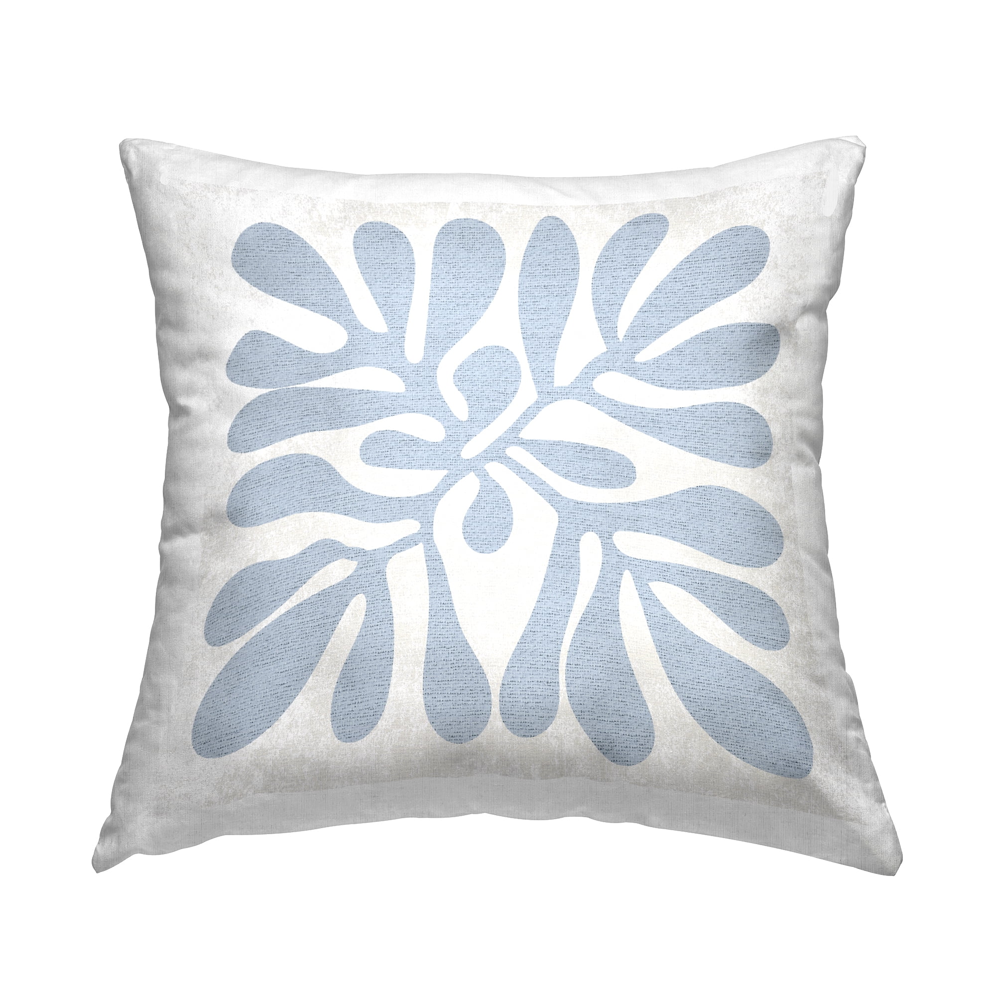 Stupell Industries Abstract Blue Plant Leaf Square Decorative Printed Throw Pillow, 18 x 18