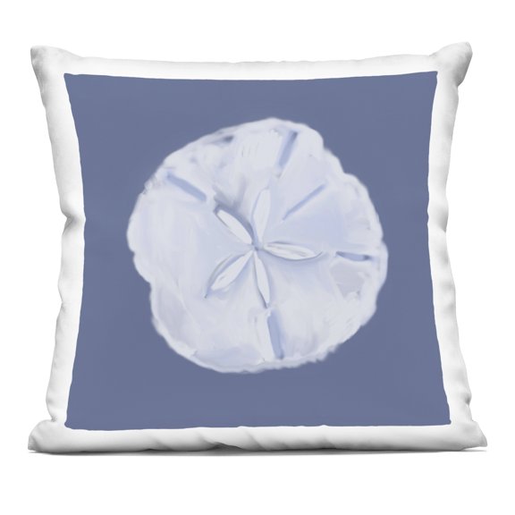 Stupell Industries - Abstract Blue Sand Dollar Throw Pillow 18" x 18" by Julie DeRice