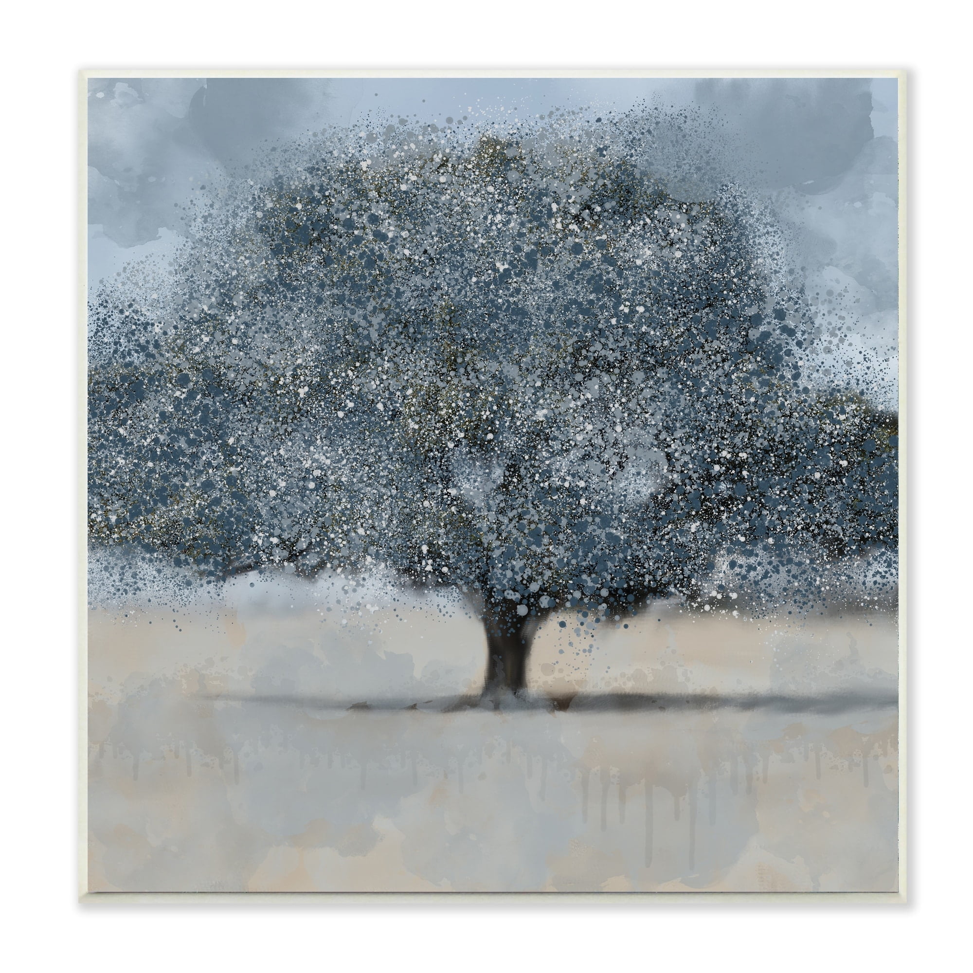 Stupell Industries Abstract Blue Splatter Paint Tree Nature Scene Wall Plaque by Kim Allen