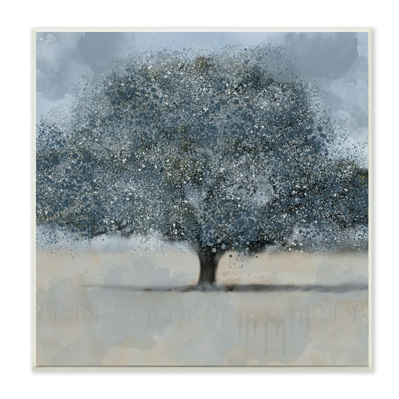 Stupell Industries Abstract Blue Splatter Paint Tree Nature Scene Wall Plaque by Kim Allen