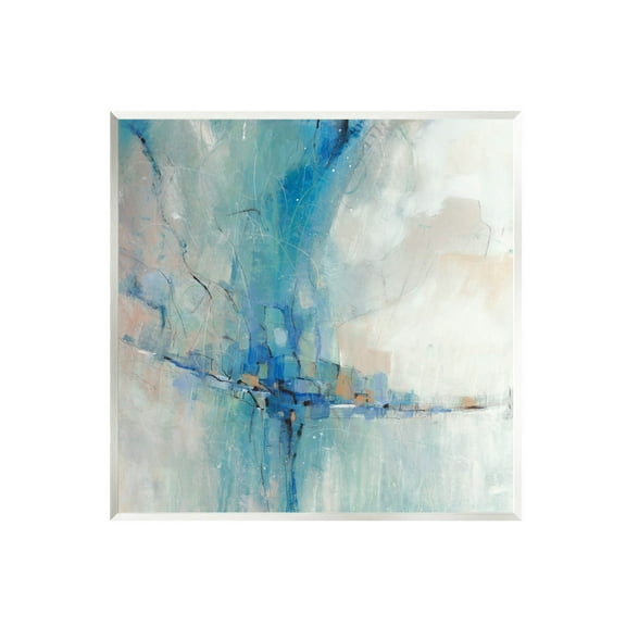 Stupell Industries Abstract Blue Square Shapes Painting Unframed Art Print Wall Art, Design by Tim OToole