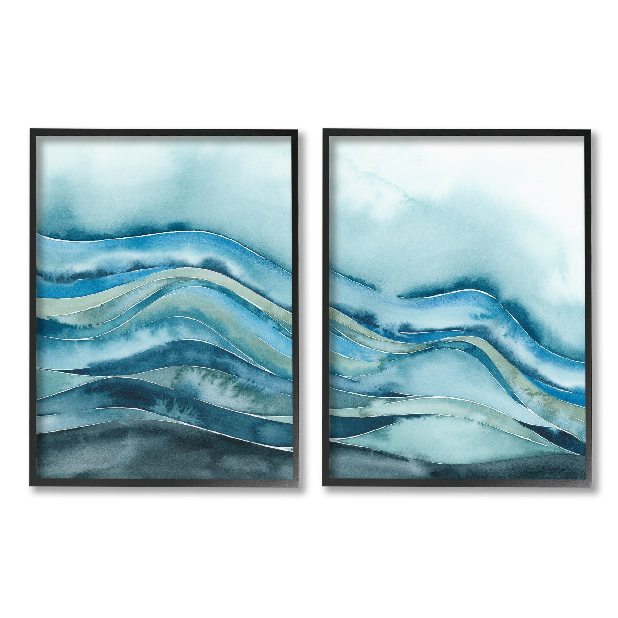 Stupell Industries Abstract Blue Wave Seascape Tranquil Ocean Pattern, 24 x 30, Design by Grace Popp