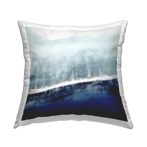 Stupell Industries Abstract Blue Wave Shape Printed Throw Pillow Design by Jake Messina