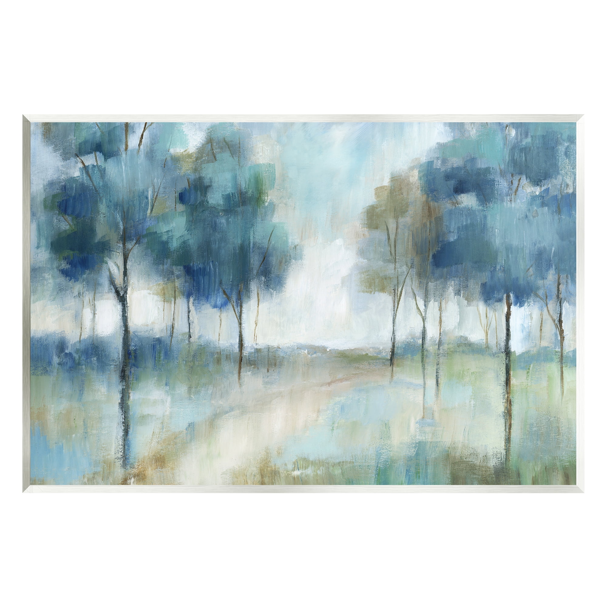 Stupell Industries Abstract Blue Woodland Path Trees Landscape Painting Unframed Art Print Wall Art