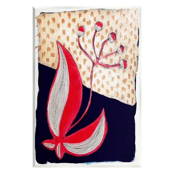 Stupell Industries Abstract Boho Flower Botanical & Floral Painting Unframed Art Print Wall Art, 10 x 15