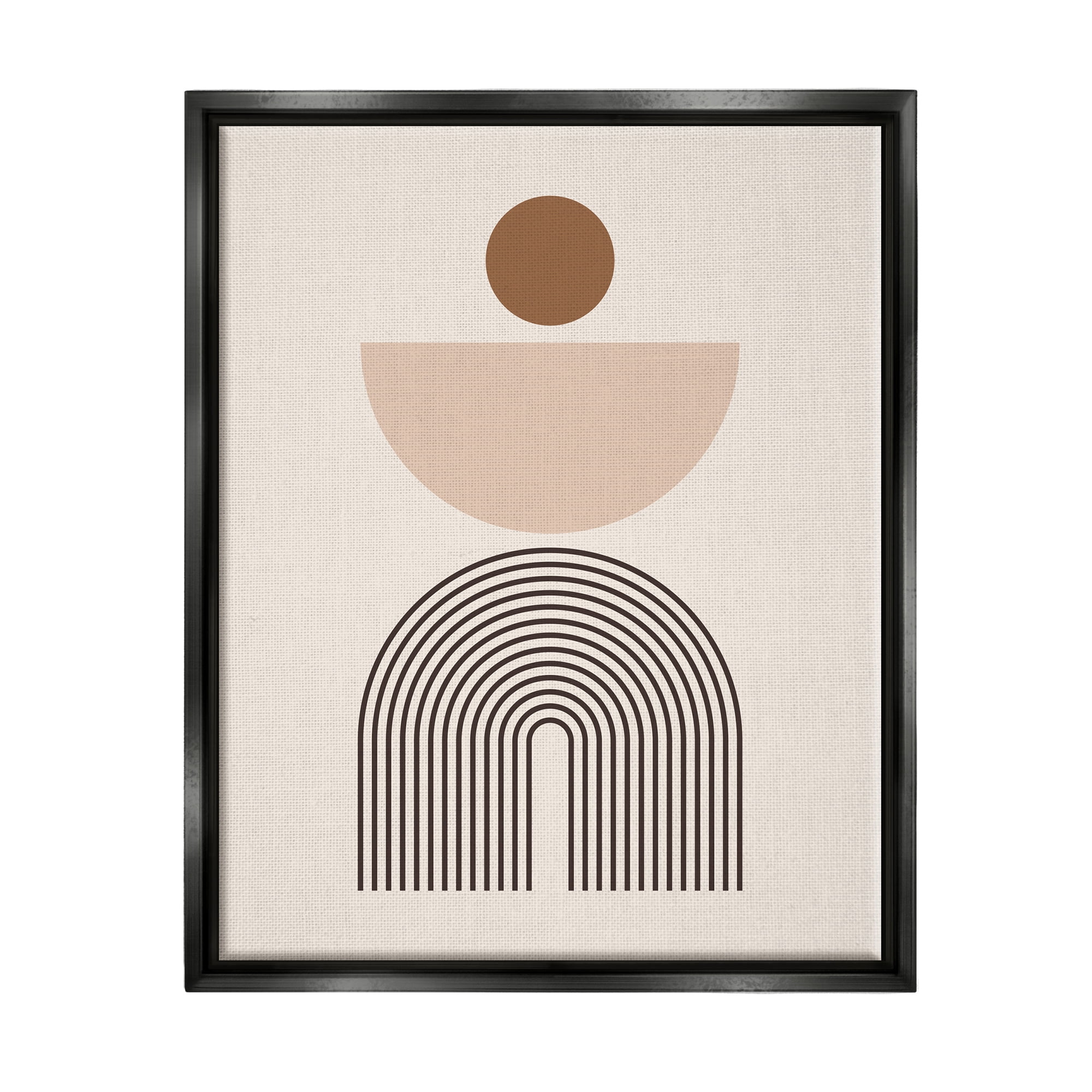 Stupell Industries Abstract Boho Shapes Abstract Painting Black Floater Framed Art Print Wall Art, 17 x 21