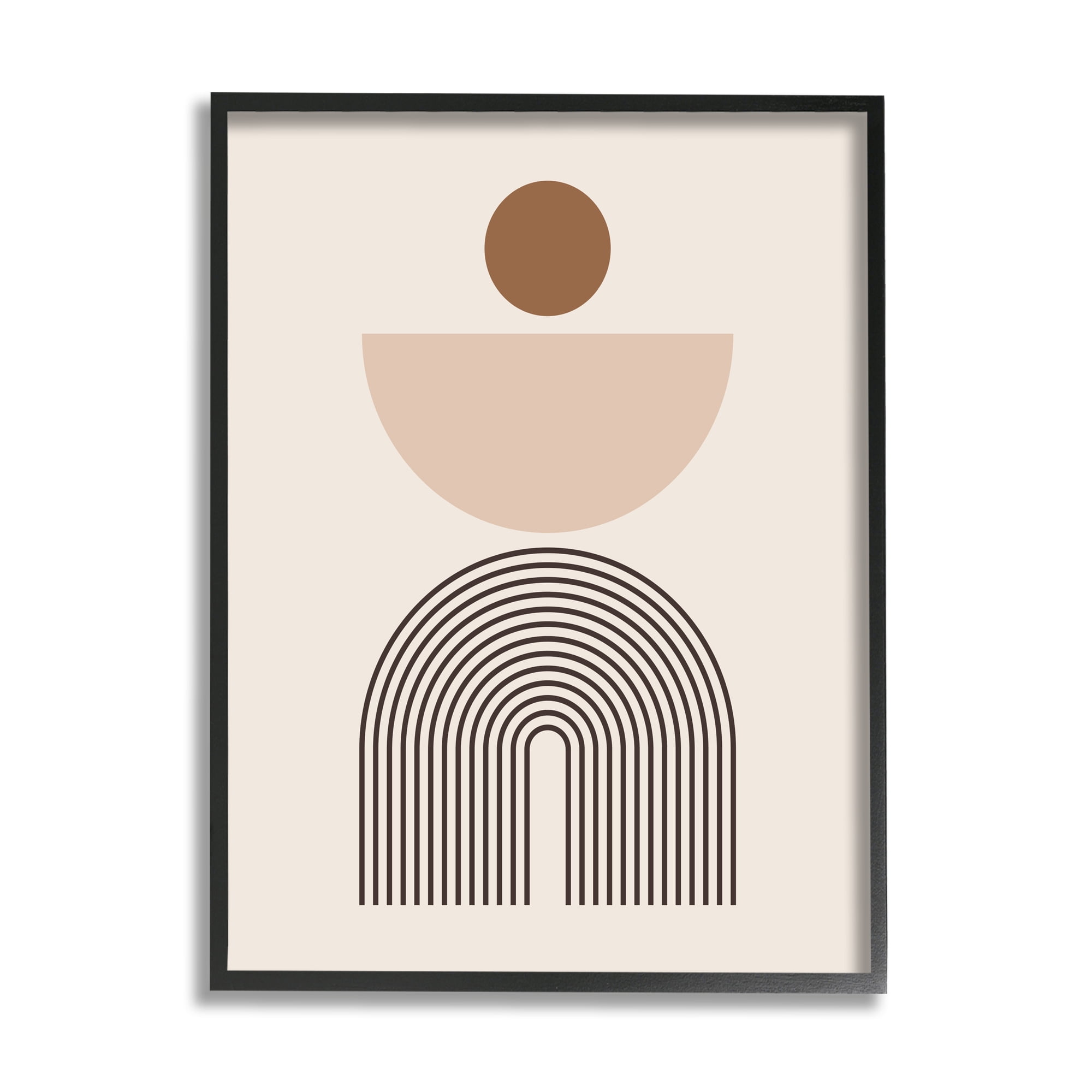 Stupell Industries Abstract Boho Shapes Abstract Painting Black Framed Art Print Wall Art, 16 x 20