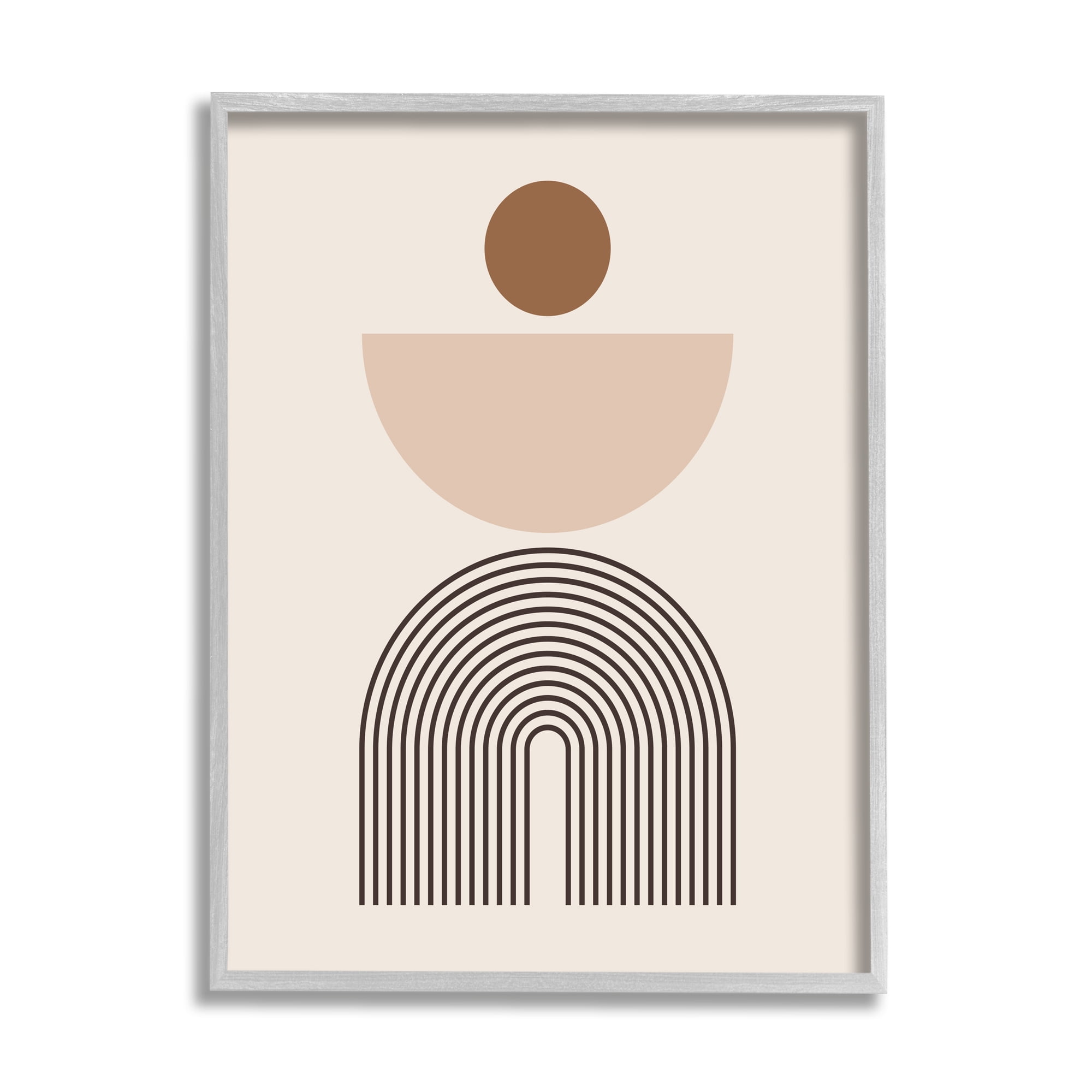 Stupell Industries Abstract Boho Shapes Abstract Painting Gray Framed Art Print Wall Art, 16 x 20