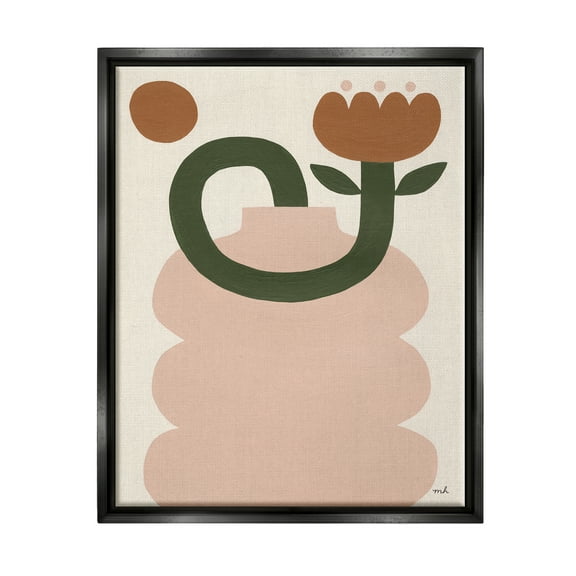 Stupell Industries Abstract Boho Tulip Abstract Painting Black Floater Framed Canvas Art Print Wall Art, 17 x 21