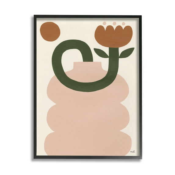 Stupell Industries Abstract Boho Tulip Abstract Painting Black Framed Art Print Wall Art, 16 x 20