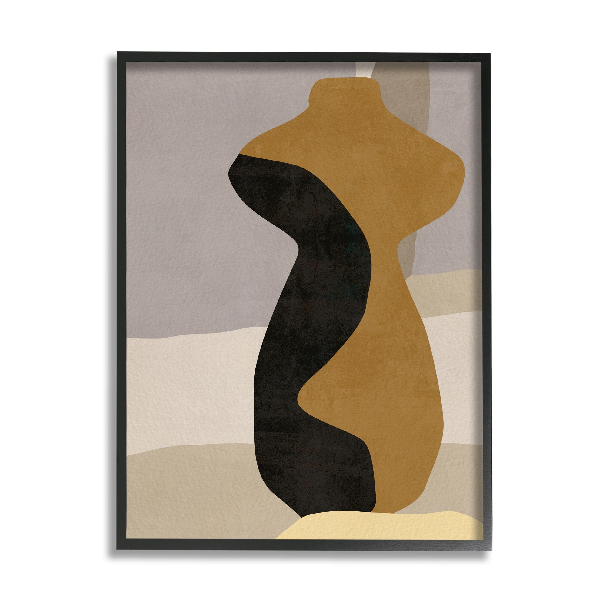 Stupell Industries Abstract Boho Vase Abstract Painting Black Framed Art Print Wall Art, 11 x 14