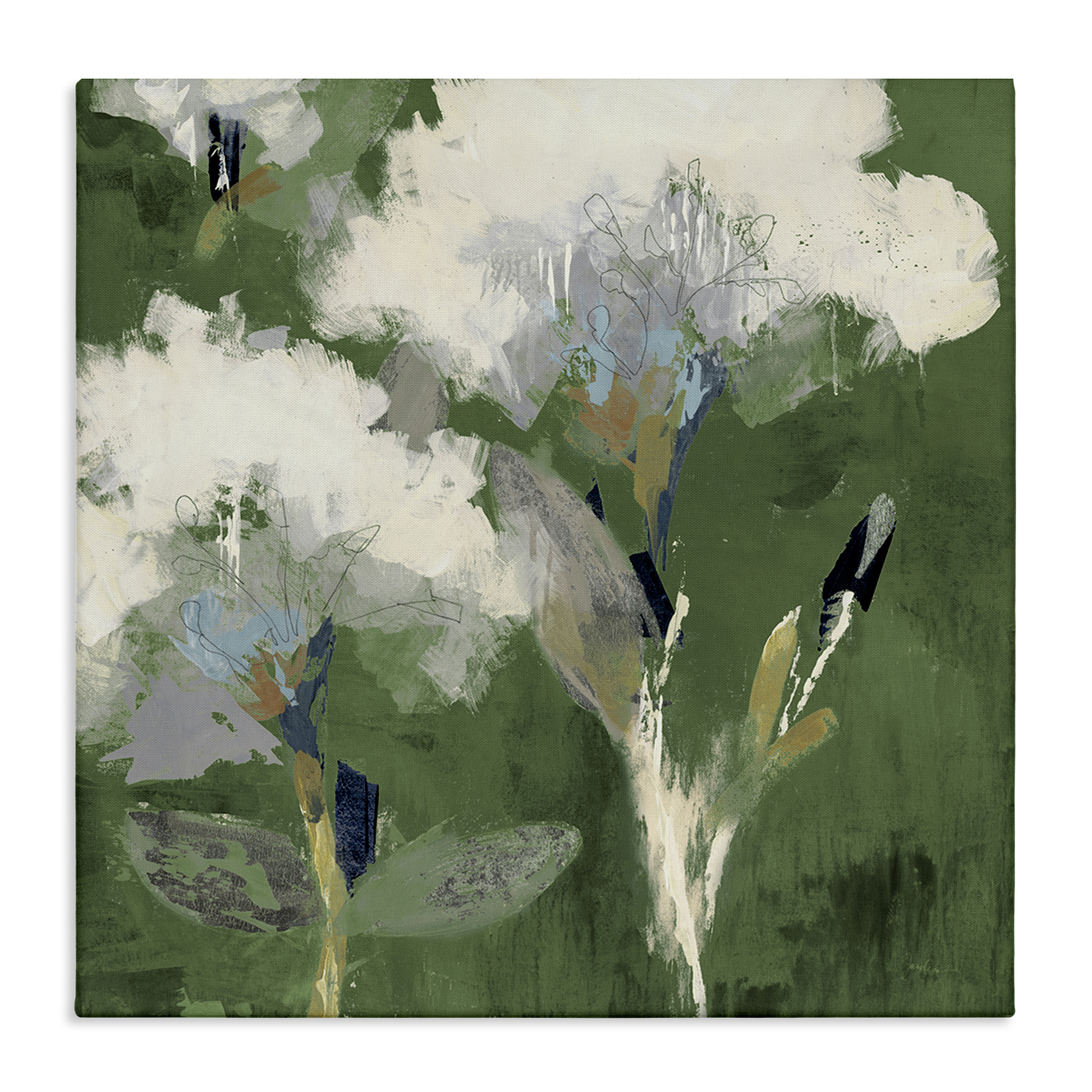 Stupell Industries Abstract Botanical Buds Plants & Flowers Painting Wrapped Canvas Art Print Wall Art, 36 x 36