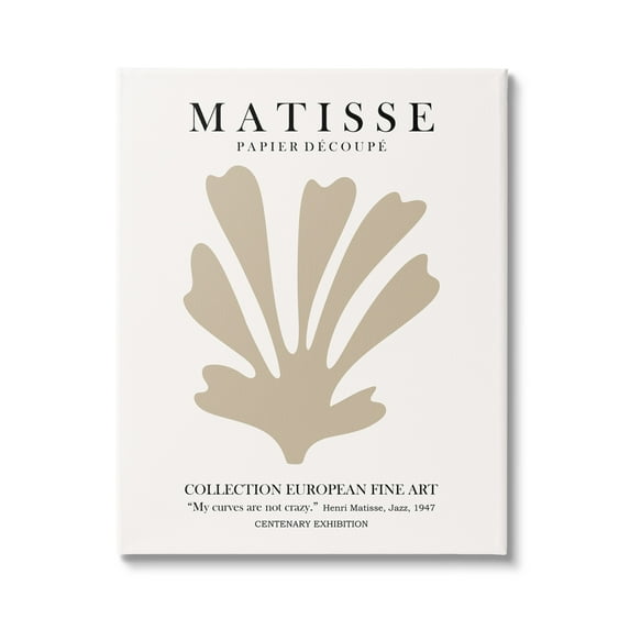 Stupell Industries Abstract Botanical Design Exhibition Flyer Matisse Text Canvas Wall Art, 30 x 40, Design by Ros Ruseva