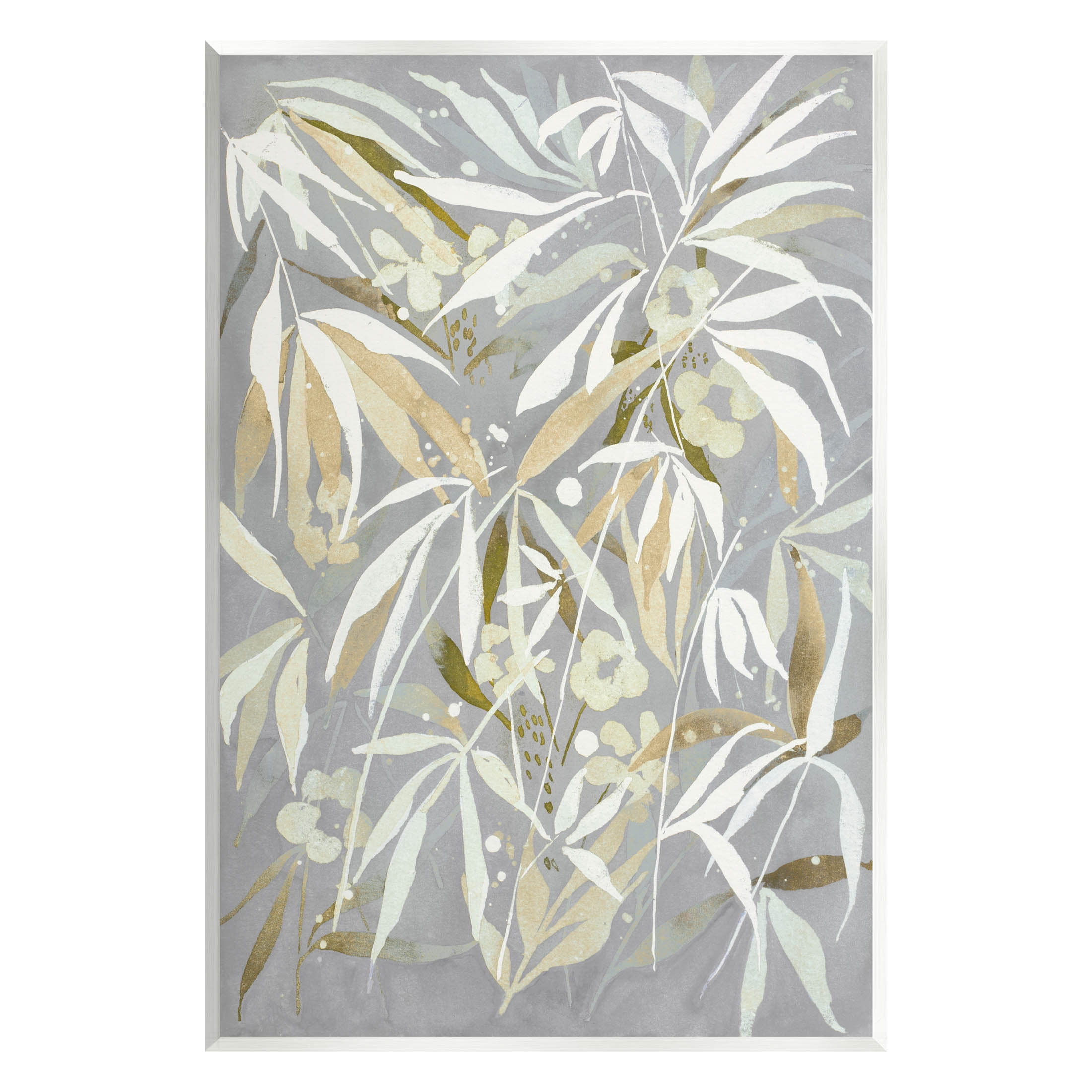 Abstract Botanical Leaves Graphic Art on MDF Wood
