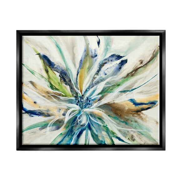 Stupell Industries Abstract Botanical Petals Botanical & Floral Painting Black Floater Framed Art Print Wall Art, 21 x 17