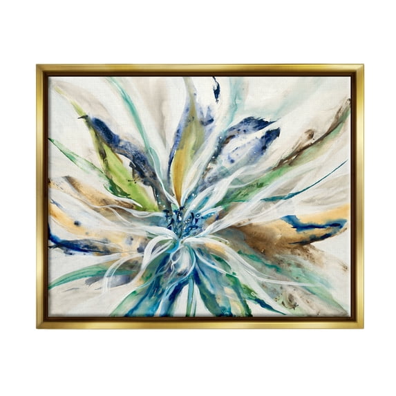 Stupell Industries Abstract Botanical Petals Botanical & Floral Painting Gold Floater Framed Art Print Wall Art, 31 x 25
