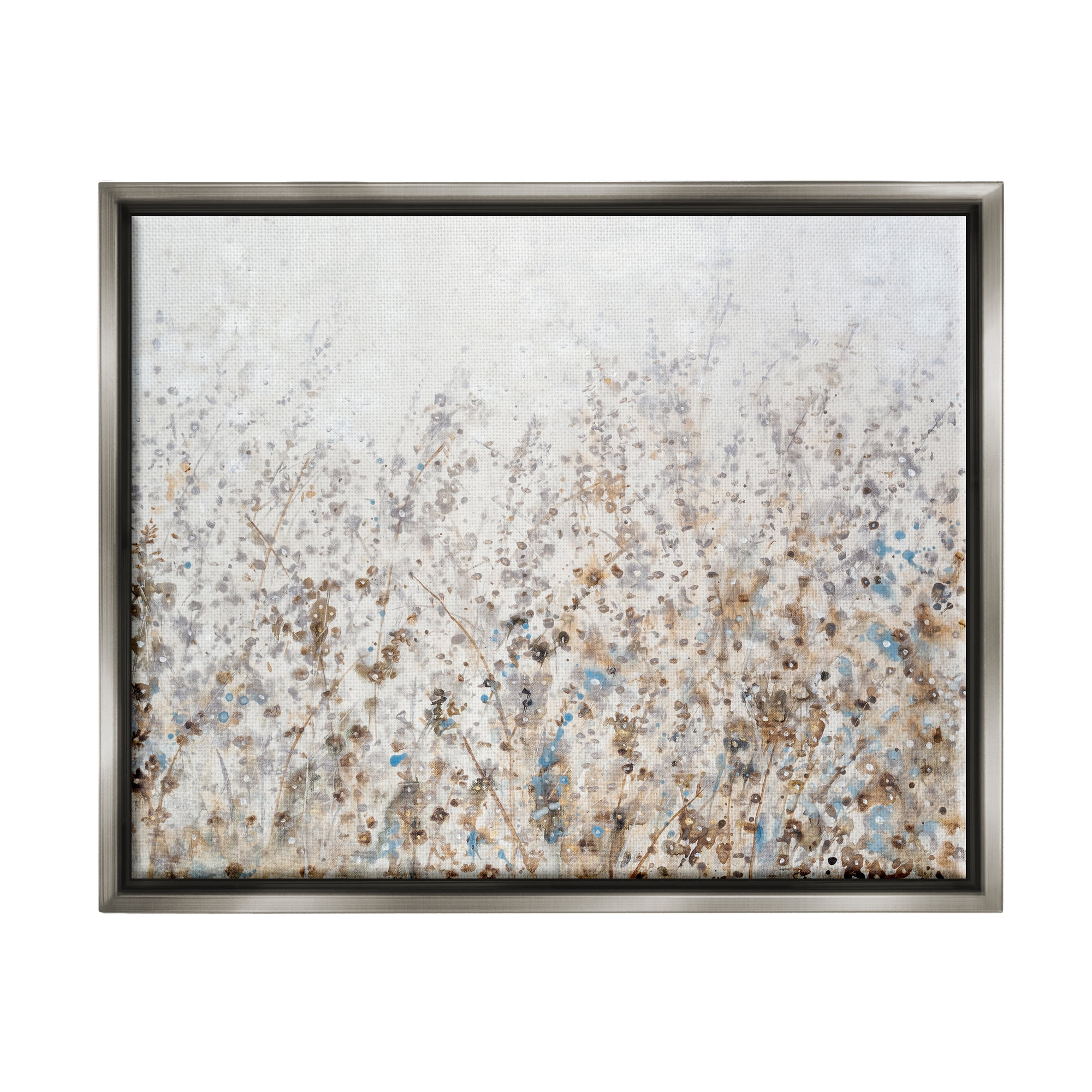 Stupell Industries Abstract Botanical Scenery Abstract Painting Gray Floater Framed Canvas Art Print Wall Art, 31 x 25