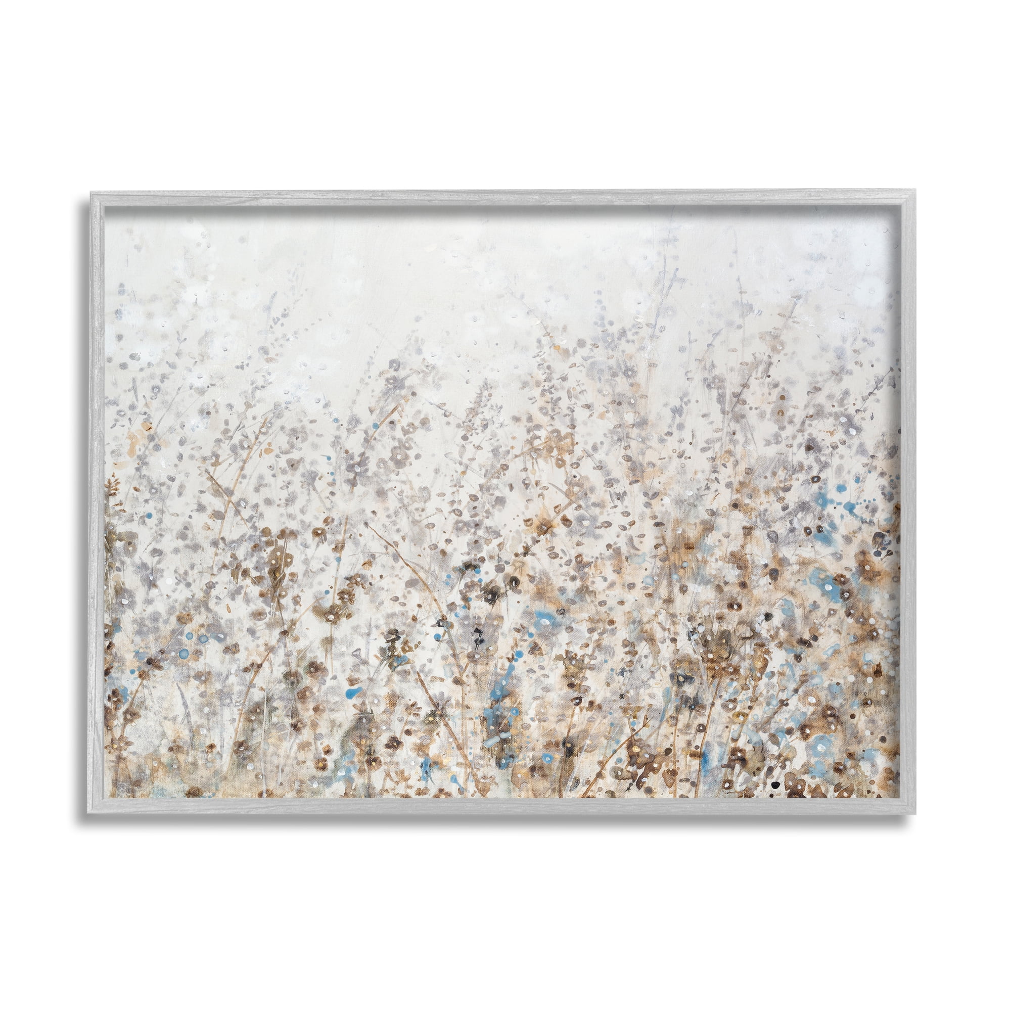 Stupell Industries Abstract Botanical Scenery Abstract Painting Gray Framed Art Print Wall Art, 30 x 24