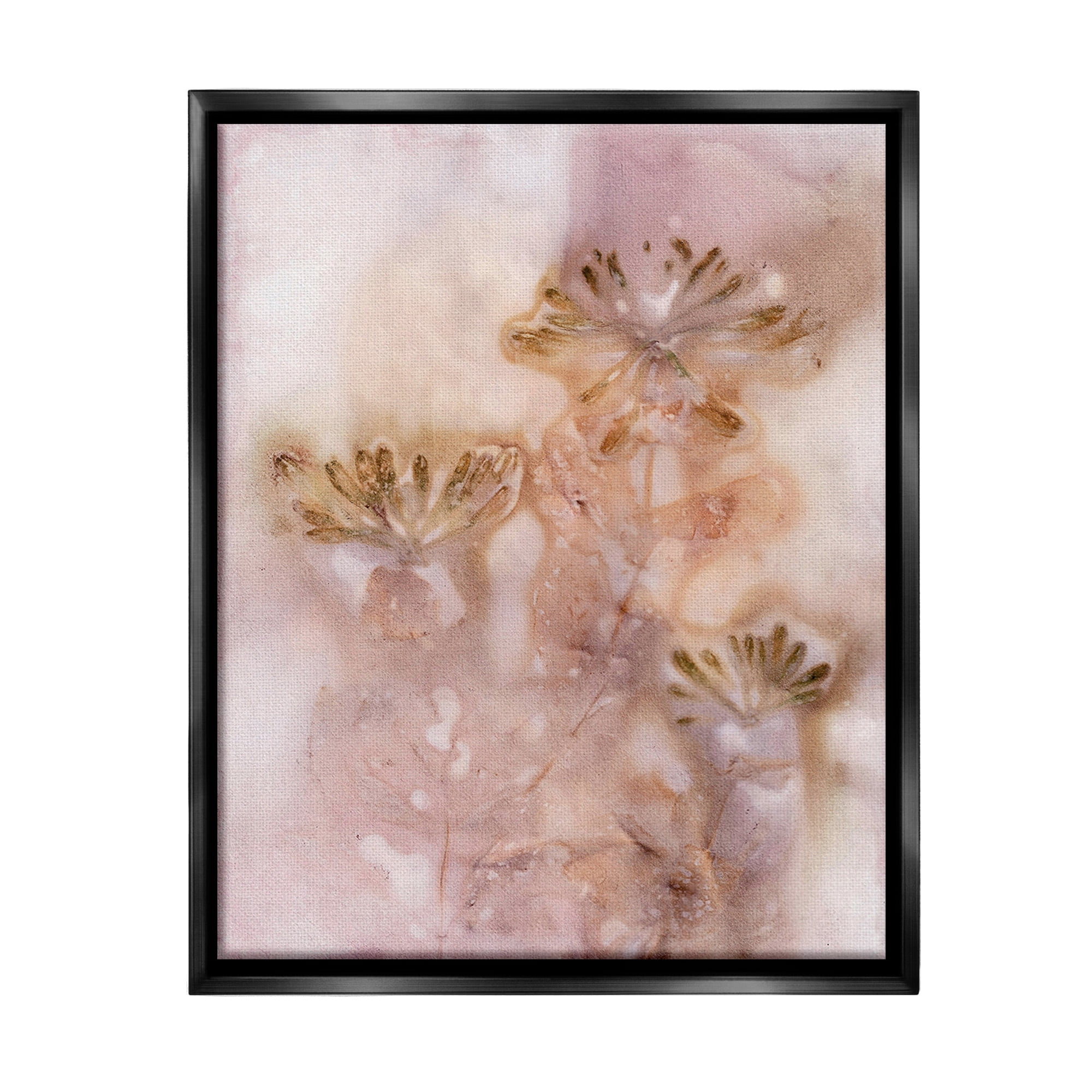 Stupell Industries Abstract Botanical Seeds Botanical & Floral Painting Black Floater Framed Canvas Art Print Wall Art, 25 x 31