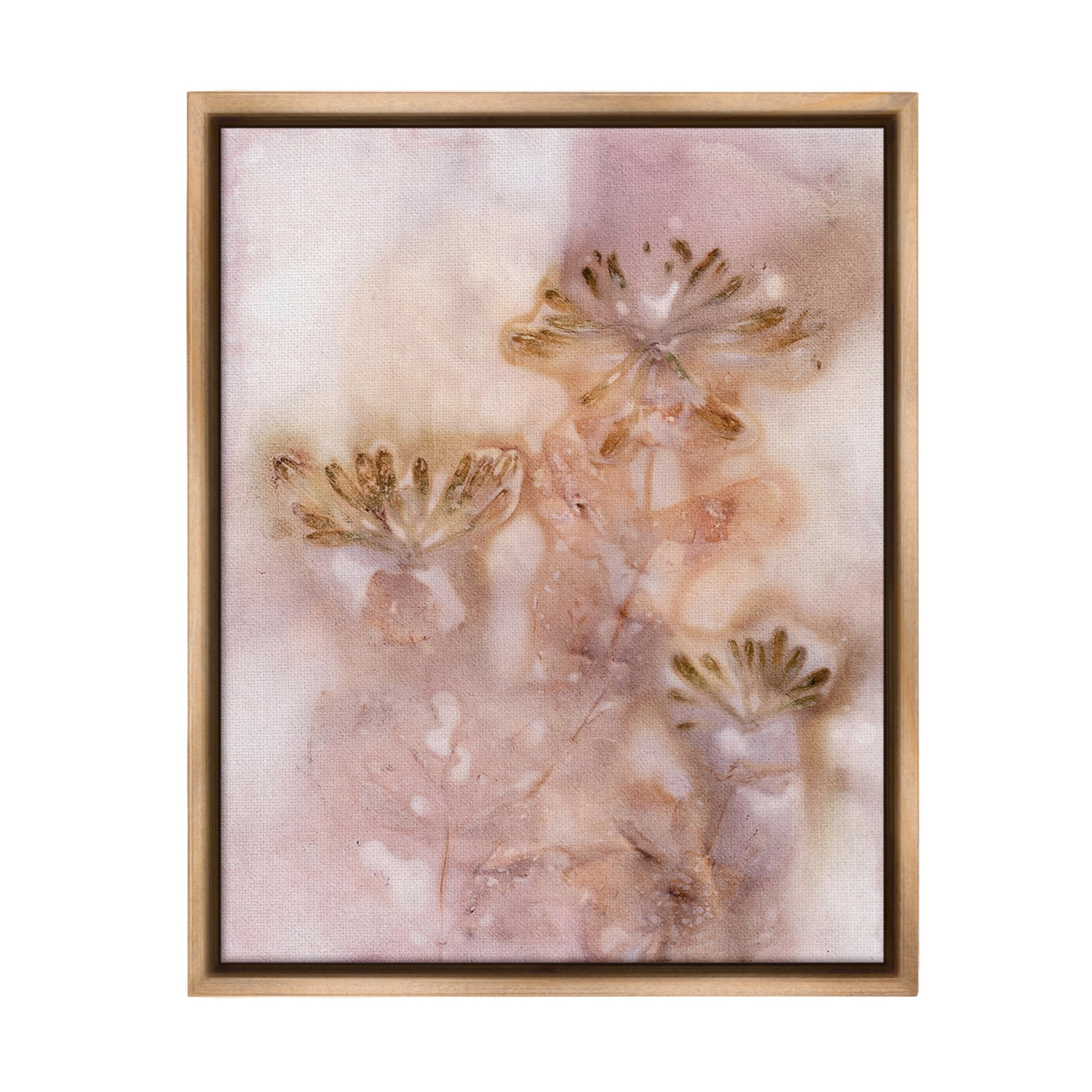 Stupell Industries Abstract Botanical Seeds Botanical & Floral Painting Brown Floater Framed Canvas Art Print Wall Art, 25 x 31