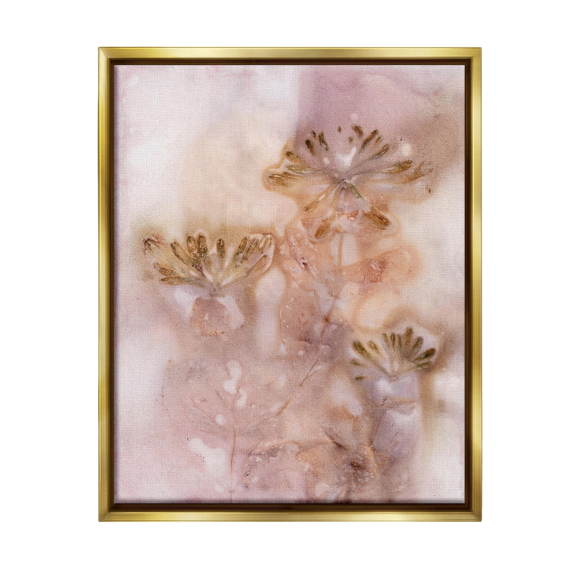 Stupell Industries Abstract Botanical Seeds Botanical & Floral Painting Gold Floater Framed Canvas Art Print Wall Art, 17 x 21