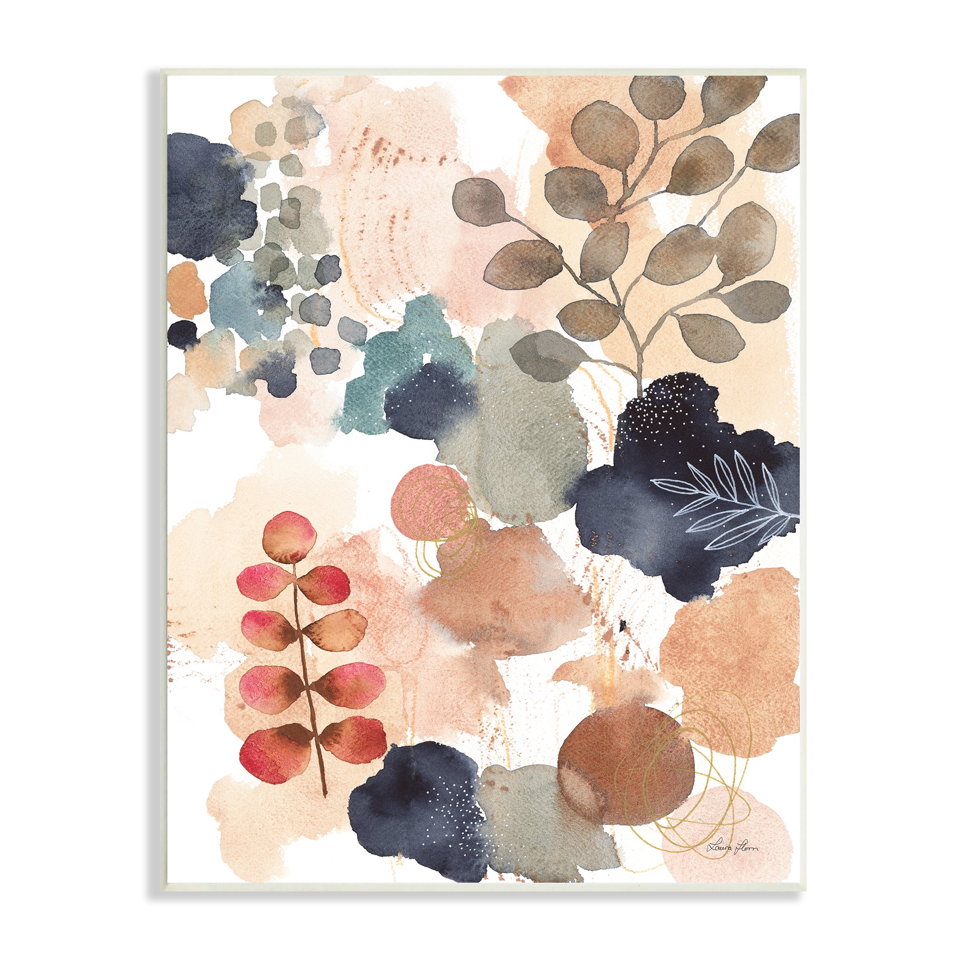 Stupell Industries Abstract Botanical Shape Collage Modern Boho Painting, 10 x 15,Design by Laura Horn